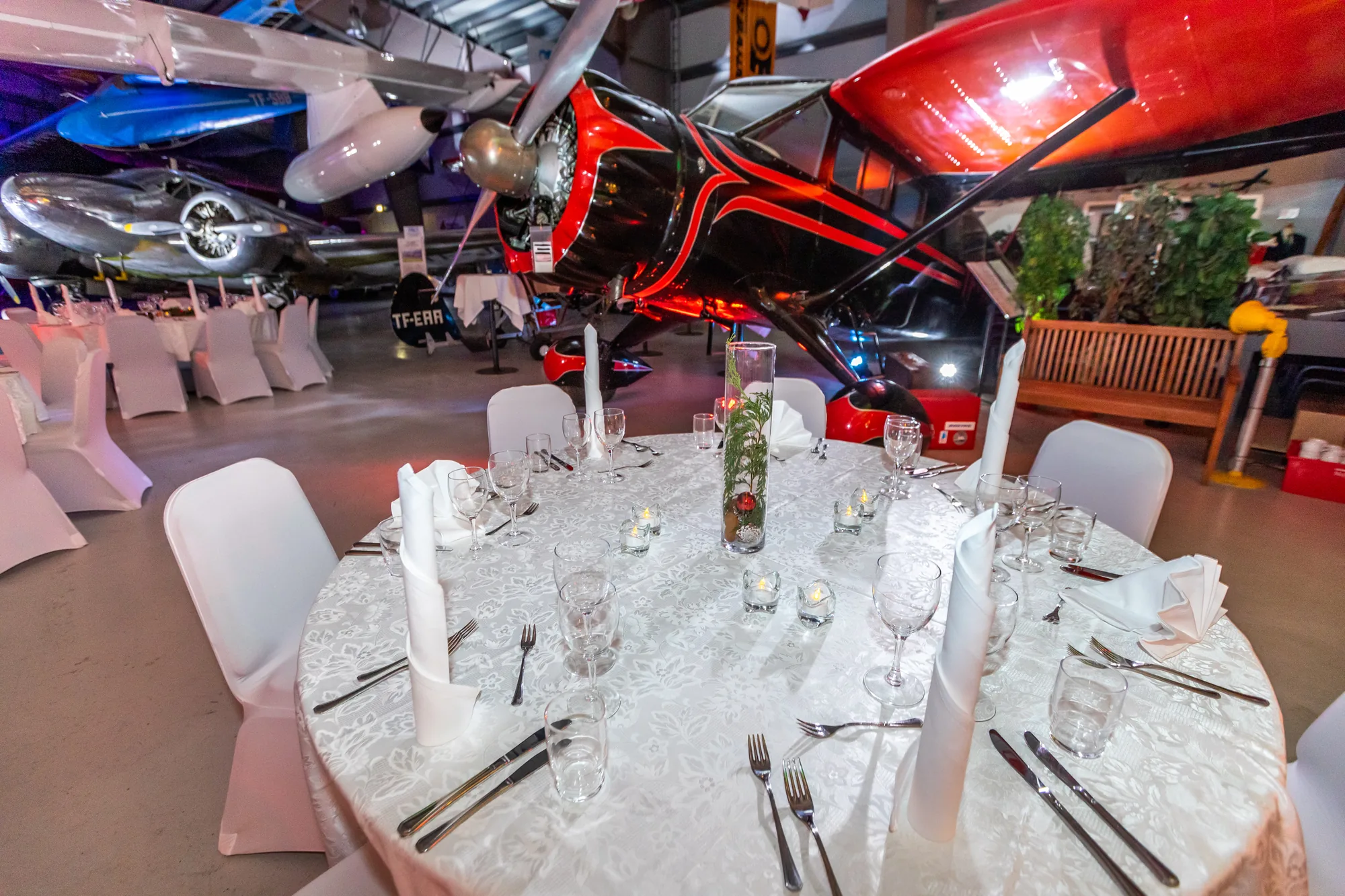 A table laid for an event